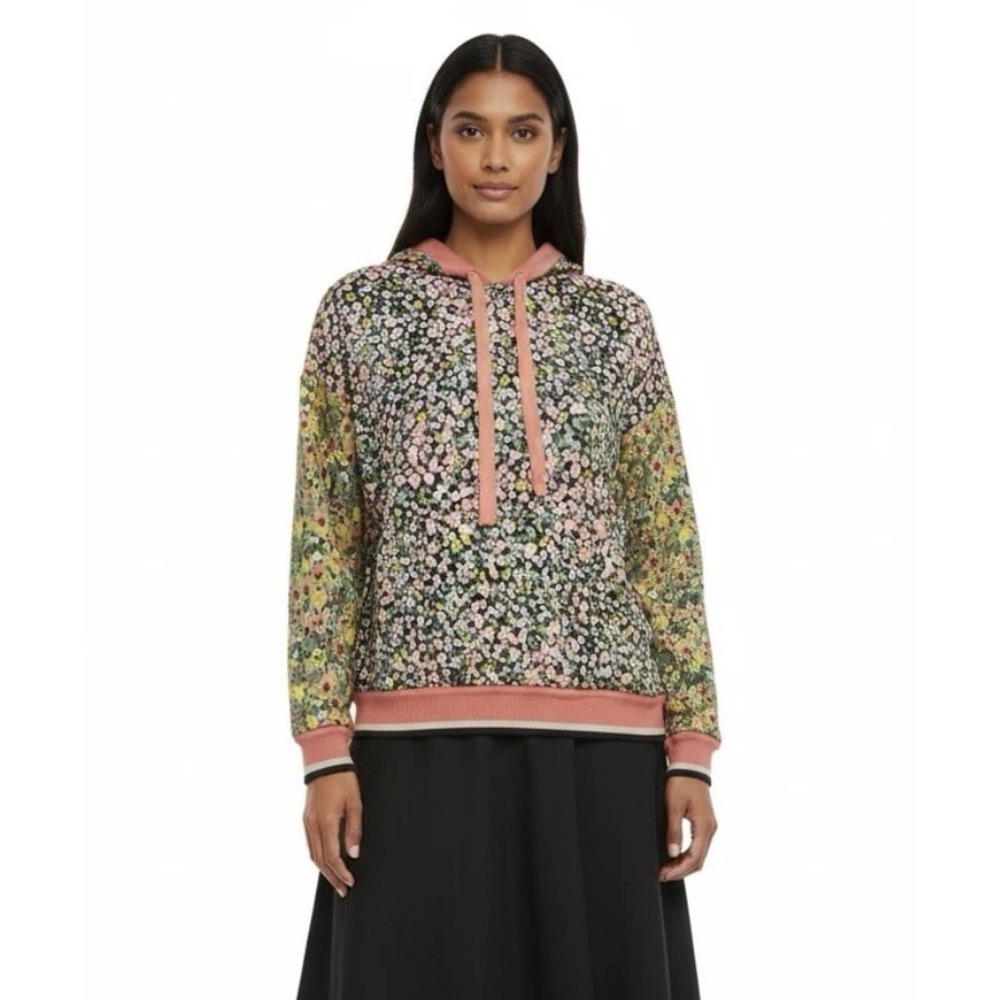 Anthropologie Conditions Apply Felicity Floral Hoodie XS Knit
